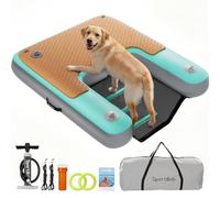SportBob Rampa Gonfiabile per Cani 120 x 100 cm, Resistente agli Strappi e Durevole, Adatta a Cani Fino a 100kg, Ideale per l'Estate, la Piscina, le Barche, i Pontili e i Laghi