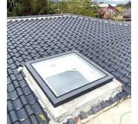 Sportello di accesso al tetto del lucernario - Porta di sicurezza in vetro temperato a doppio pannello in alluminio per soffitta - Design a filo (38x26 pollici/95x65 cm) - e resistente alle intemperie
