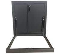 Sportello di accesso al tetto resistente con copertura antipioggia, lucernario commerciale, maniglia di bloccaggio, coperchio durevole per testa di pozzo, coperture per cantine, 95 x 95 cm