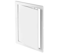 Awenta Pannello di accesso in plastica Porta 250 x 250 mm - Piastra sportello di apertura bianca - Chiusura della porta - Cerniera nascosta - Porta rimovibile - Superficie liscia verniciabile