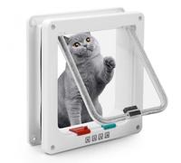 Sportello per Gatti Grande Con Serratura a 4 Vie - Resistente Alle Intemperie, Sottile per Parete, Chiusura Magnetica per Animali Domestici, Porta Esterna (M)