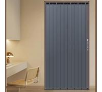 Sportello pieghevole a fisarmonica resistente, altezza 198 cm, con serratura e chiave, interno stile fisarmonica, colore grigio e bianco, perfetta per uso domestico e commerciale (167,6 x 198 cm)