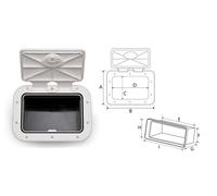 SPORTELLO STAGNO BIANCO MM 275X375 CON CONTENITORE ACCESSORI BARCA NAUTICA
