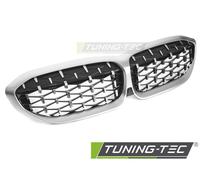 Sportgrill Diamant Argento Opaco/Cromo Per BMW G20 G21 19-22 Wabengitter