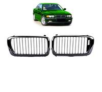 Sportgrill Kühlergrill Single Wabengitter Per BMW Serie 7 E38 94-99 Nero Lucido