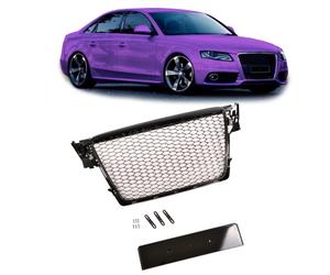 Sportgrill Wabengitter Lucidato Nero Per Audi A4 B8 08-12 Anteriore