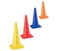 SPORTIKEL24 Coni da allenamento, 50 cm, colorati, set da 4 pezzi, per aste ø 25 mm e anelli, per slalom, ostacoli e coordinazione