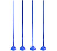 SPORTIKEL24 Set di 4 slalom con base X e asta extra lunga 180 cm - set da 4 blu - riempibile - flessibile combinabile - per sport cani, agilità e calcio