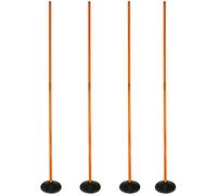 SPORTIKEL24 Set Slalom con base in gomma pesante e aste da 180 cm, set da 4 pezzi, arancioni, aste da allenamento professionali particolarmente stabili, per agility, sport e calcio