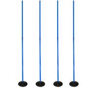 SPORTIKEL24 Set Slalom con base in gomma pesante e aste da 180 cm, set da 4 pezzi, blu - aste da allenamento professionali particolarmente stabili - per agility, sport e calcio