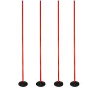 SPORTIKEL24 Set Slalom con base in gomma pesante e aste da 180 cm - Set di 4 aste da allenamento professionali particolarmente stabili - per agility, sport e calcio