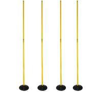 SPORTIKEL24 Set Slalom con base in gomma pesante e aste da 180 cm - Set di 4 bastoncini da allenamento professionali particolarmente stabili - per agility, sport e calcio