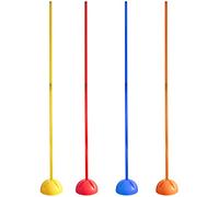 SPORTIKEL24 Slalom Set con X Base & Asta extra lunga 180 cm - Set di 4 colori - Riempitivo flessibile combinabile - per sport cani, agilità e calcio