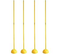 SPORTIKEL24 Slalom - Set da 4 pezzi, con base a X e asta extra lunga, 180 cm, colore giallo, riempibile, combinabile, per sport cani, agilità e calcio