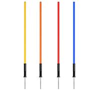 SPORTIKEL24 Slalomset 100 cm - Set di 4 pezzi colorati con base ribaltabile infrangibile in plastica - Sistema di parcoursing flessibile per agility, allenamento di coordinazione e allenamento di
