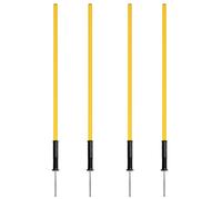 SPORTIKEL24 Slalomset 100 cm - Set di 4 pezzi giallo con base ribaltabile infrangibile in plastica - Sistema di parcoursing flessibile per agility, allenamento di coordinazione e allenamento di calcio