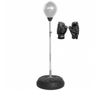 SPORTINATOR Supporto da boxe con punching ball, allenatore di boxe in piedi con pera da boxe e guantoni da boxe grigi gris Taglia:taglia unica