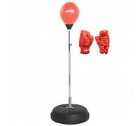 SPORTINATOR Supporto da boxe con punching ball, allenatore di boxe in piedi con pera da boxe e guantoni da boxe rossi rosso Taglia:taglia unica