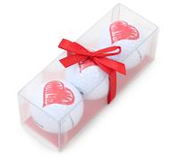 Sportiques Palline con motivo a cuore, bianco/rosso