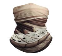 Sportiva Sciarpa al Collo, Scaldacollo Piano Keys with Musical Notes Elegante Sciarpa a Mezza Faccia per Estivo Campeggio Yoga