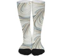 Sportive Running Calzini 50cm, Abstract Wave Pattern Cloud Moda Calze Trekking Antiscivolo Calzini da Lavoro per Outdoor Yoga Correre