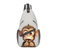 Sportivo Borsello A Tracolla The Silent Monkey Printed, Black Borsa A Tracolla Tattica Antifurto,Libero Borsa A Spalla Uomo per Viaggio Palestra Outdoors