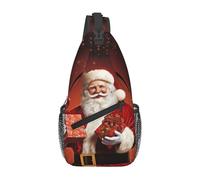 Sportivo Borsello Uomo Lovely Santa Claus Borsa A Tracolla Tattica Causal,Moda Tattico Borsetta per Alpinismo Palestra Ciclismo