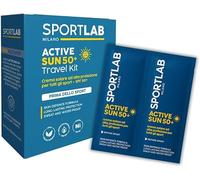 SPORTLAB Milano - ACTIVE SUN 50+ Travel Kit - Crema solare ad alta protezione per tutti gli sport all'aperto | Resiste ad acqua e sudore | 16 monodose da 8ml