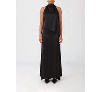 SPORTMAX Abito Dolmen lungo in raso 42 Nero