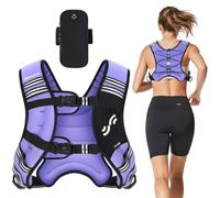Sportneer Gilet ponderato da donna, per camminare, con borsa per telefono | Gilet da donna regolabile per corsa, allenamento, allenamento, perdita di peso, 3,6 kg/5,4 kg/6,8 kg/9,1 kg/11,3 kg