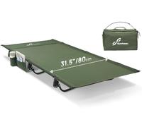 Sportneer Lettino da campeggio, 80 cm, extra largo, pieghevole, compatto, con tasca laterale e borsa per il trasporto, letto leggero e portatile per adulti, campeggio, casa, viaggi