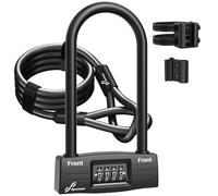 Sportneer - Lucchetto per bicicletta, 16 mm, con cavo da 1,5 m, per bici da corsa, mountain bike, bici elettrica, bici pieghevole con supporto