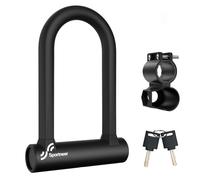 Sportneer Lucchetto per bicicletta: 17 mm Heavy Duty Bike D Lock robusta staffa di montaggio e chiave antifurto serrature per bici da strada, bici elettrica, mountain bike, bici pieghevole