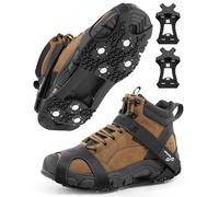 Sportneer Ramponi da Ghiaccio per Scarponi 28 Tacchetti Traction Slip-Ideali per la Città, le Passeggiate e lo Spalare la Neve- Leggeri per donne e uomini,Nero,M