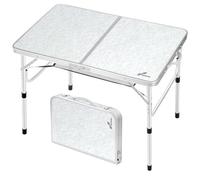 Sportneer Tavolo da campeggio pieghevole regolabile in altezza, piccolo tavolo pieghevole da campeggio portatile (59,9 cm L x 39,9 cm L (2 altezze) con strato di rete per esterni