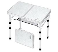 Sportneer Tavolo da Campeggio Regolabile in altezza con uno Strato in Rete, Tavolo da Campeggio Pieghevole Portatile per Campeggio all'Aperto, Picnic, Spiaggia, Cortile 60 * 40CM（3 Heights, Bianco