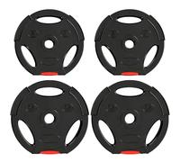 SPORTNOW 15-30 kg Set di 4 Dischi Pesi e 2x5 con Foro da 2.5 cm Nero | Pesi per Bilancieri, 3 Impugnature, Allenamento Casa e Palestra, Polipropilene e Sabbia, Dischi Palestra