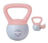 SPORTNOW 4kg Kettlebell con impugnatura antiscivolo, Rosa e Grigio