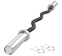 SPORTNOW Bilanciere in acciaio 120 cm 8 kg barra Curl EZ nero e argento