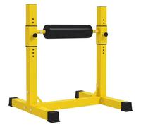 SPORTNOW Bulgarian Split Squat Stand, macchina per squat a gamba singola regolabile a 12 livelli con rullo in schiuma e cuscinetti antiscivolo per allenamento della parte inferiore del corpo, giallo
