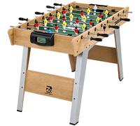 SPORTNOW Calcio Balilla, Tavolo da Gioco 121 cm, Legno Naturale