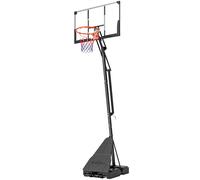 SPORTNOW Canestro Basket da Esterno con Manovella Integrata Nero e Trasparente