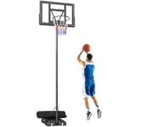 SPORTNOW Canestro Basket Esterno Regolabile in Altezza 135-305 cm, Canestro da Basket con Ruote, Base Riempibile, Sacco di Peso, Tabellone Infrangibile, Portatile per Interno Adulti Adolescenti, Nero
