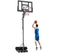 SPORTNOW Canestro Basket Esterno Regolabile in Altezza 235-305 cm, Canestro da Basket con Ruote, Base Riempibile, Sacco di Peso, Tabellone Infrangibile, Portatile per Interno Adulti Adolescenti, Nero