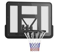 SPORTNOW canestro con tabellone per esterni e interni, tabellone da basket con canestro in acciaio Ø45 cm e rete, montaggio a parete, tabellone da basket per adulti, 110 x 80 x 75 cm, nero