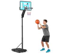 SPORTNOW Canestro da Basket Esterno Regolabile 180-270 cm, Canestro Portatile con Ruote, Tabellone Infrangibile, Base Riempibile con Acqua o Sabbia, Nero