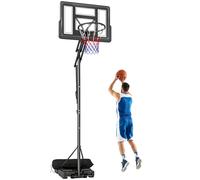 SPORTNOW Canestro da Basket Esterno Regolabile con Ruote, 2.35-3.05m, Nero