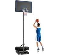 SPORTNOW Canestro da basket su ruote 1.35-3.05m Regolabile Blu | Altezza regolabile, canestro da basket portatile per esterni, pannello posteriore in PE, base zavorrata, sacco di sabbia