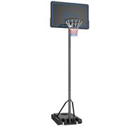 SPORTNOW Canestro da Basket su Supporto con Altezza Regolabile da 1,35 a 3,05 m con Ruote, Base per Zavorra e Sacco di Sabbia, Blu Aosom Italy