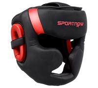SPORTNOW Casco da Boxe, Casco da Boxe con Cinghia Regolabile per Protezione Integrale per Kickboxing, Sparring, Arti Marziali, Karate, Taekwondo, Rosso/Nero